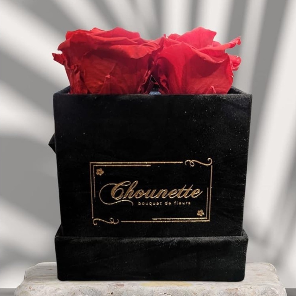 Chounette Black Box with Red Roses (003)